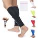 360 RELIEF Compression Calf Sleeves - for Fitness Sports | Shin Splints Torn Muscle Cramps Workout Circulation Running Jogging Marathon Hiking | 1 Pair Large Black with Mesh Laundry Bag | Black L-1PAIR