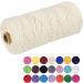 3mm Natural White Macrame Cotton Cord - 109 Yards | 45 Color Options - 4 Ply Twisted Macrame Yarn - Perfect Macrame Supplies for DIY Crafts - Buy Online on GoSupps.com
