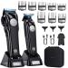 Professional Hair Clippers Trimmer for Men - Cordless Barber Clippers Set with High Torque Brushless Motor & DLC Coated Detachable Blade& Charging Stand Premium Gifts for Men Black