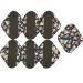 ReUseLife 7 Pack 8 Inch Charcoal Bamboo Cloth Menstrual Pads Reusable Sanitary Pads Washable Panty Liner Unscented 7810