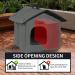 Rest-Eazzzy Weatherproof Insulated Cat House with Mat - Selfwarming Shelter for Outdoor Cats - Easy Assembly - Grey with Canopy - Buy Online on GoSupps.com