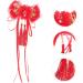 Ipetboom fabric hair pin hairpins girls hair barrettes child girl Hanfu red chinese hair accessories Hair clips temperament Large ribbon hairpin hair accessories accessories - Buy Online on GoSupps.com