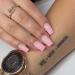 NICENEEDED Square Press on Nails Medium Length Gradient Pink Glossy Ballerina False Nails Cute Glue on Nails with Nail Glue Stickers for Women Girls Daily Wear