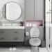Angel Shield Gray Marble Toilet Seat - Durable Molded Wood, Quiet Close, Easy Clean, Quick-Release Hinges - Elongated Size - Buy Online on GoSupps.com