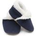 Dotty Fish Suede Baby Slippers | Warm Fleece Lined | Non-Slip Soft Sole for Boys and Girls | Navy | 2-3 Years - Buy Online on GoSupps.com