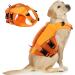 Asenku Adjustable Dog Wowers for All Sizes - Ripstop Dog Life Jacket with Reflective Handle for Boating Swimming & Surfing - Orange - Buy Online on GoSupps.com