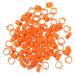 Happyyami 100 Pcs Pigeon Anklet Baby Clips Pigeon Deterrent Balcony Bird Tags Leg Traction Ring Quail Plastic 1.3X1.3CM Orange