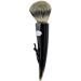 Hans Baier Exclusive Shaving Brush Silver Tip Real Horn Tip Dark Horn Dark
