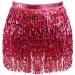 Zoestar Sequin Hip Scarf with Bra Top Dance Costume - Rose Red - Buy Online on GoSupps.com