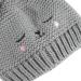 XYIYI Baby Kids Winter Warm Knit Hat with Crochet Fur Pom Beanie Cap - Bear Grey | 6-24 Months Boys Girls - Buy Online on GoSupps.com