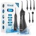 Water Flossers for Teeth Cordless - Nicwell Oral Irrigator Dental DIY Modes Electric Tooth Flosser with 5 Jet Tips IPX7 Waterproof Water Pick Flosser USB Recharged Use for Travel Black