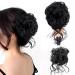 Long beard ball head wig bun grab clip Fluffy natural scrunchie bridal cocktail hairpin Messy Hair Bun Extensions Curly Wavy Hair Scrunchies claw Clip Messy Bun Hairpiece (Brownish black)