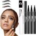 Eyebrow Pen Eyebrow Pencil with 4-Fork-Tip Liquid Eyebrow Pencils for Women Eyebrow Pen Last All-Day Eyebrow Pencil (Grey) - Buy Online on GoSupps.com