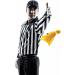 Geyoga 4 Pcs Men's Official Referee Costume Set - Black & White Stripe Shirt, Hat, Whistle, Flag for Halloween Cosplay - Buy Online on GoSupps.com