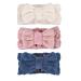 Zocone make -up hair band 3 pieces of Bowknot hair bands Kosmetic headband coral fleece makeup bow hair band cosmetics plush set suitable for facial cleaning ski care spa (white pink blue)