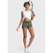 Women's 3 Inch Quick-Dry Running Shorts with Zipper Pocket - G-army Green Medium - Buy Online on GoSupps.com