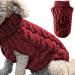 Royal collar knitting sweater for pets winter warmer thick sweater knitting goods crochet coat clothing for small medium-sized and large dogs puppies cats (S red) S red