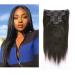 Anrosa Yaki Hair Clip in Yaki Hair Extensions Clip in Human Hair Yaki Hair Clip in Extensions for African American Yaki Straight Clip ins Natural Hair Thick Volume Natural Black 1B 10 inch 120 Gram 25.40 cm natural black