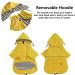Pethiy Premium Waterproof Dog Raincoat - XXL Yellow Rain Jacket with Removable Hood & Reflective Buttons for Dogs - Buy Online on GoSupps.com
