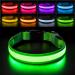 PcEoTllar Light Up Dog Collar Dog Lights for Night Walking USB Rechargeable Waterproof 7 Colors LED Dog Collar Adjustable for Small Medium Large Dogs Glow in the Dark Green M M(38-50cm/15-19.7inch) Green