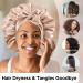 Satin Silk Reversible Hair Bonnet for Women - Non Slip Adjustable Double-layer (Coffee/Champagne) - Buy Online on GoSupps.com