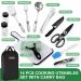 Odoland 14pcs Camping Cookware Set - Stainless Steel Utensils for Grilling, Backpacking, Picnic & BBQ - Portable Kit with Carry Case - Buy Online on GoSupps.com