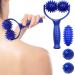 Massage roller Bone massage roller with handle interchangeable massage rolls massage device fascia ball for legs arms back shoulders muscle pain (blue) a blue
