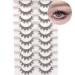 Losha Lashes Natural Look Manga Lashes with Clear Band Wispy False Eyelashes 10 Pairs Spiky Asian Eye Lashes Pack Lightweight Anime Fake Eyelashes for Korean Cosplay Makeup| Girls Group