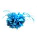 Flower Feather Bead Corsage Hair Clips Fascinator Hairband and Pin (Aqua)