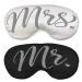 Bride & Groom Sleep Mask Gifts - Set of 2 Luxury Satin Wedding Sleep Masks (1) Mrs. White Mask & (1) Mr. Black Mask - Couples Engagement Gifts Mask(Mrs.Wht/MrBlk) One Size Fits Most Set of 2 (1 White Mrs. Mask & 1 Black Mr. Mask)