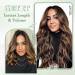 FINE PLUS 20 Clip In Hair Extensions - Mixed Brown Highlight, Synthetic Fiber, Long Wavy Curly, Double Weft, Full Head, Honey Brown Balayage - 4PCS - Buy Online on GoSupps.com