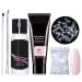 Builder Gel for Nails 5Pcs Poly Gel Nail Kit - 15Ml Soft Pink Nail Gel for Nails Extension 20ML Poly Nail Liquid Durable Nail Forms Tips Gel Extension Gel Kit for Beginner DIY At Home Manicure 01-Soft Pink