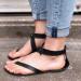 Xtz YGLD Women's Summer Sandals - Flat Tanga Open Toe Buckle Band - Light Brown & Black 5.5 UK - Buy Online on GoSupps.com