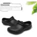 Oil Resistant Chef Shoes Waterproof Clogs with Arch Support - Non Slip Kitchen Hospital Safety Shoes for Men and Women - Black, Size 10 Wide Women/9 Wide Men - Buy Online on GoSupps.com