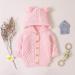 Puseky Baby Knit Sweater Hooded Ears Cardigan Coat - 6-12 Months (Pink) - Buy Online on GoSupps.com