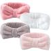 4 Pack Spa Headband for Washing Face Girls Makeup Headband Bow Tie Hair Band Microfiber Women Skincare Headbands to Facial Clean Elastic Headband to Wash Face Skincare Cosmestic Sports Yoga Shower (4 Color)