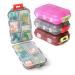 TUTUDOW 3 Pack Small Travel Pill Organizer for Purse 10 Compartments Portable Pocket Pill Box Medication for Purse Vitamin Fish Oil Medication for Weekly/Daily Outdoor Office