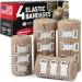 Premium Compression Bandage - 4pk (2x7.5cm + 2x10cm) +12 Extra Clips - Durable Elastic Bandage Wrap - Reusable Elasticated Bandage - Stretches up to 4.6m 4 Piece Set
