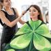 Waterproof Barber Cape - Clover Green & Cheetah Haircut Bib for Men & Women | Stylish Hair Cutting Cape - Buy Online on GoSupps.com
