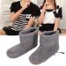 Heated Foot Warmers | USB Charging Plush Heat Shoes for Cold Winter | Soft & Relaxing Gray Electric Foot Warmth - Buy Online on GoSupps.com