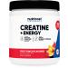 Nutricost Creatine + Energy 30 Servings (Fruit Punch Flavored) - 5 000mg Creatine Monohydrate + 350mg Energy Complex Per Serving