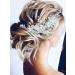 Unicra Bride Flower Wedding Hair Vine Crystal Bridal Hair Piece Rhinestone Party Hair Accessories Leaf Hair Jewelry Bead Headpiece for Women and Girls (Silver)