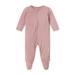 MORI Baby Boys and Girls Ribbed Zip Up Sleepsuit - Organic Cotton and Bamboo Unisex Footed Pyjama - Comfortable Toddler Nightwear 18-24 Months Ribbed Rose