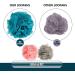 Valby Loofah Exfoliating Bath Sponge Shower Puff Body Poufs Shower Sponge Shower Scrunchie Set of 3 Body Scrubbers Bath Loofah for Adults Pink/Blue/Grey - Buy Online on GoSupps.com