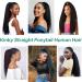 Humistwbiu Kinky Straight Ponytail Human Hair with Wrap Around Magic Tape Brazilian Virgin Human Hair Ponytail for Black Women Yaki Hair Natural Black Color (16 Inch Kinky straight Ponytail) 16 Inch Kinky Straight-Wrap Around - Buy Online on GoSupps.com