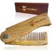 Striking Viking Folding Wooden Comb - Men's Hair, Beard & Mustache Comb - Pocket Sized Sandal Wood Comb for Everyday Grooming, Use Dry or with Balms and Oils - Beard Gift for Men