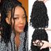 Xtrend 6 Packs 12 Inch Natural Black Nu Faux Locs Crochet Braids Hair Synthetic Pre Looped Soft Dreadslocks Braiding Hair Fashion Short Goddess Faux Locs Curly Wavy Hair Extensions 18strands/pack 1B# 12 Inch (Pack of 6) 1B#