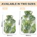Hot Water Bottle 2L with Tropical Green Leaves Cover - Pain Relief & Winter Warmer for Hands & Feet - Buy Online on GoSupps.com