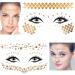 Konsait Metallic Face Tattoo Sticker Set - Temporary Transfer Waterproof Face Jewels for Women & Girls - Shimmer Glitter Gold Tattoos for Makeup, Dancer Costume Parties - Butterfly, Star, Freckle, Scale - Buy Online on GoSupps.com