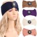 HugeStore Women Winter Rhinestone Crochet Knit Headbands - Stylish Ear Warmers in Black for Ultimate Comfort and Fashion - Buy Online on GoSupps.com